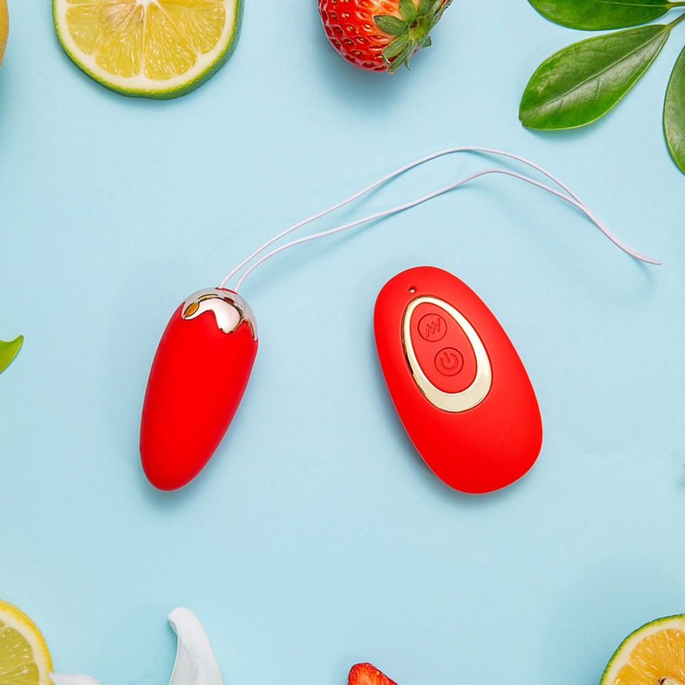 Maia SHORTCAKE USB Rechargeable Vibrating Love Egg with Wireless Remote Red - Love Eggs and Kegel Exercisers