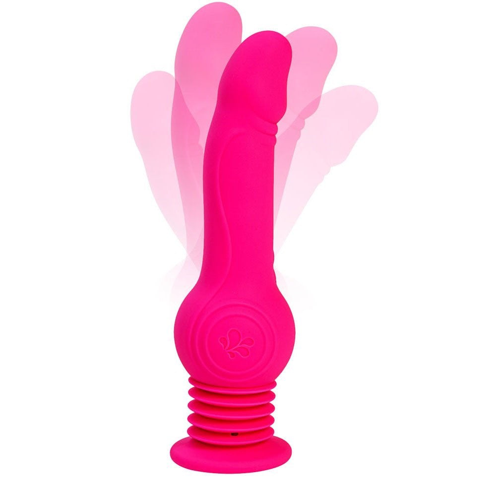 Maia TEGAN USB Rechargeable Jumping Vibrating Dong with Remote Pink - Vibrating Dildos