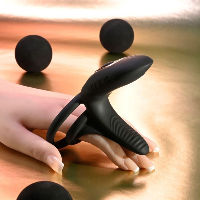 Playboy Pleasure JUST RIGHT Vibrating Cock Ring Black - Vibrating Cock Rings
