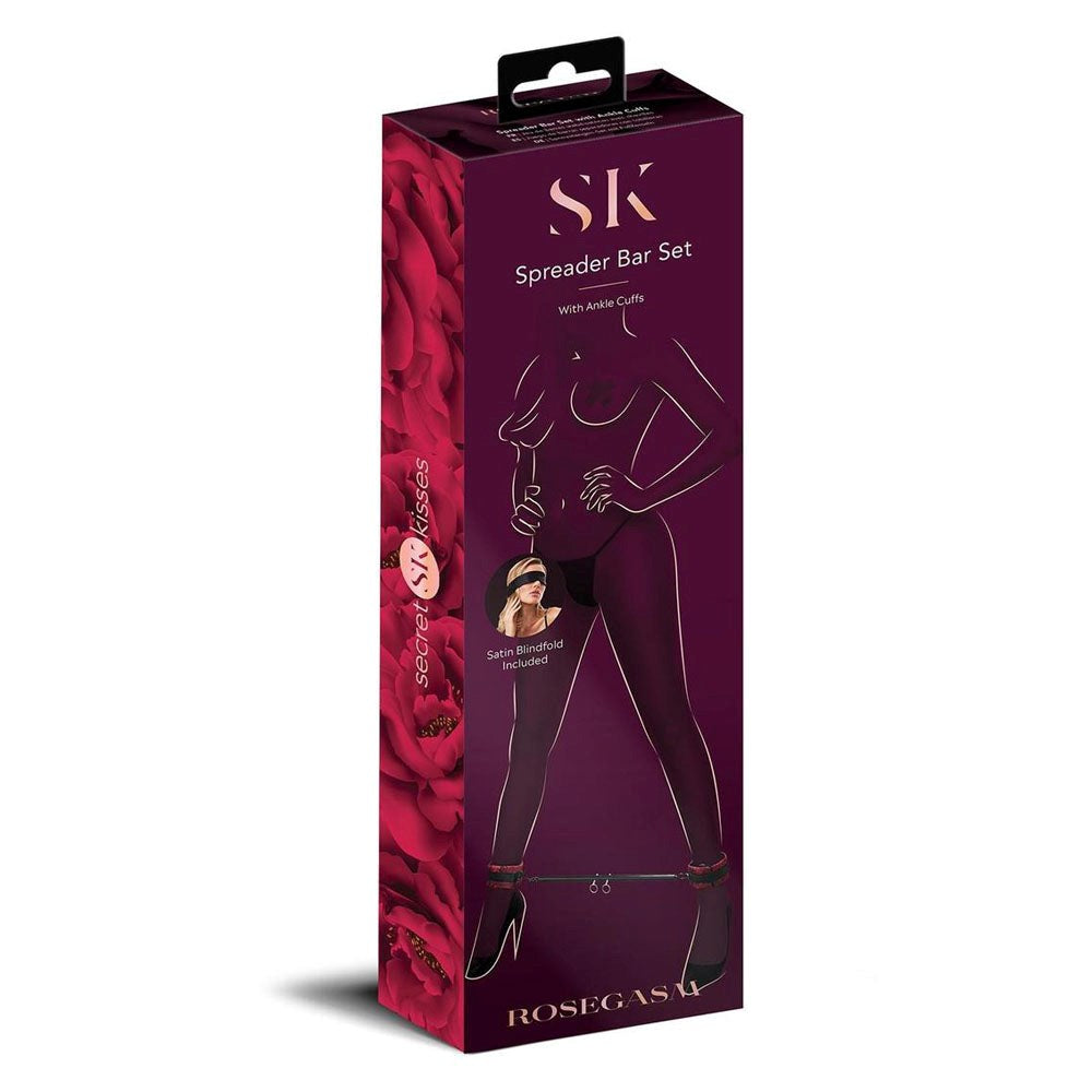 Secret Kisses Rosegasm BDSM Play Spreader Bar Set - Cuffs And Restraints