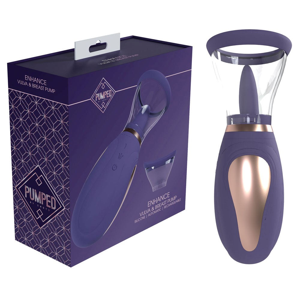 Shots Toys PUMPED Enhance Auto Vulva & Brest USB Rechargeable Ladies Pump Purple - Pussy And Clit Toys