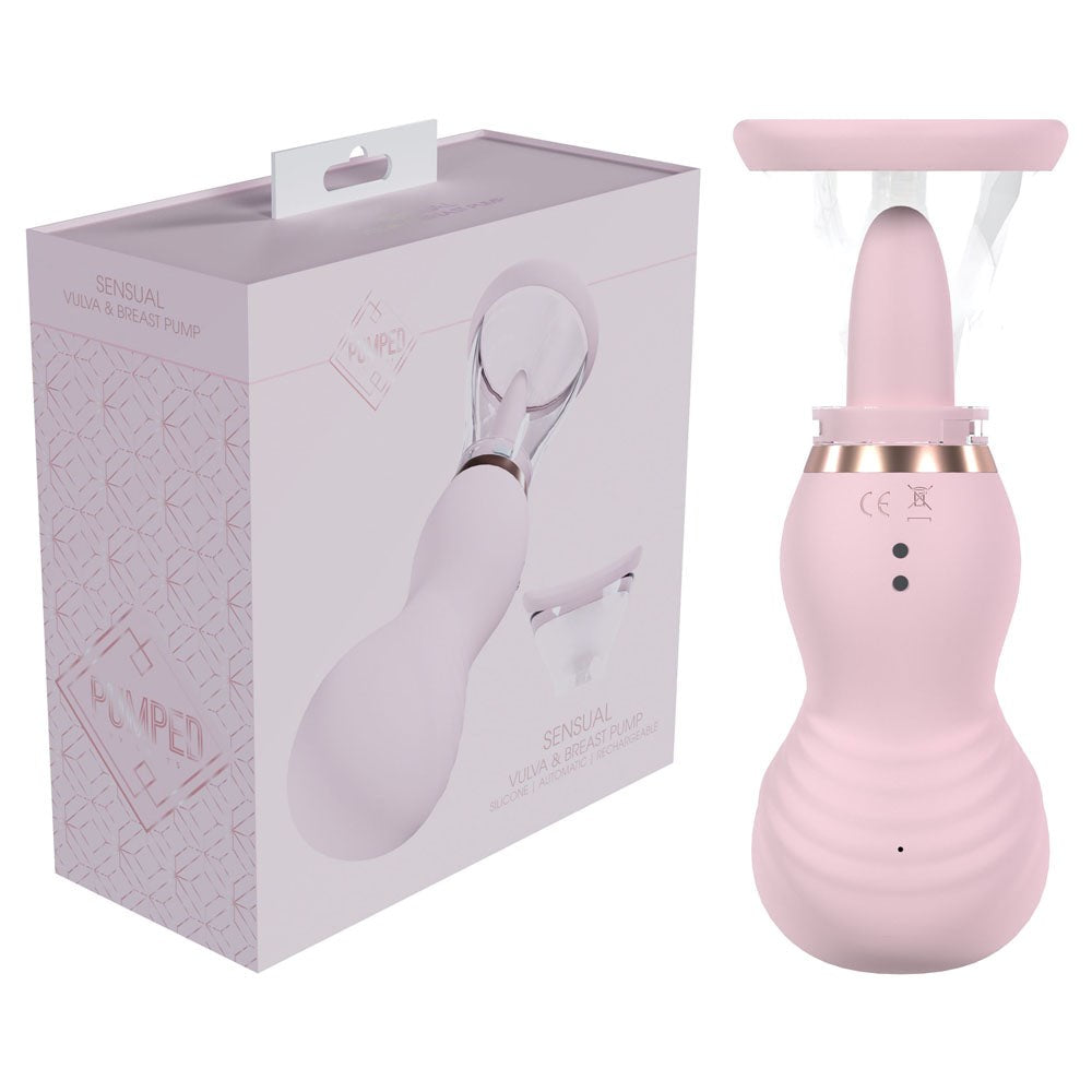 Shots Toys PUMPED Sensual Auto USB Rechargeable Vulva & Brest Pump Pink - Pussy And Clit Toys