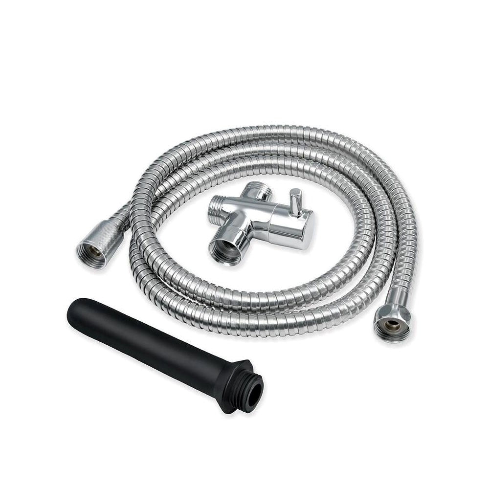 Xgen Products AquaClean 3 Piece Shower Douche Set with Shower Hose Silicone Nozzle & Switch Valve - Enemas and Douches