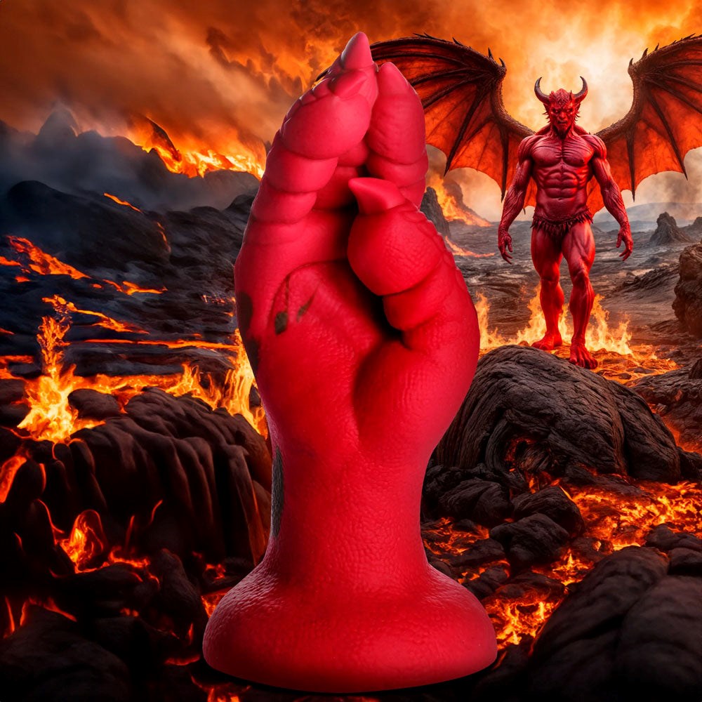 XR Brands Creature Cocks Demon Claw Fisting Fantasy Silicone Dildo Red 21.8cm - Realistic Dildos
