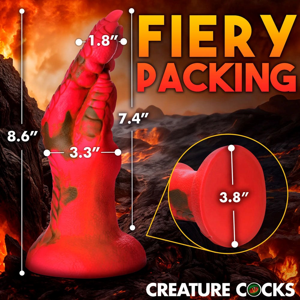 XR Brands Creature Cocks Demon Claw Fisting Fantasy Silicone Dildo Red 21.8cm - Realistic Dildos