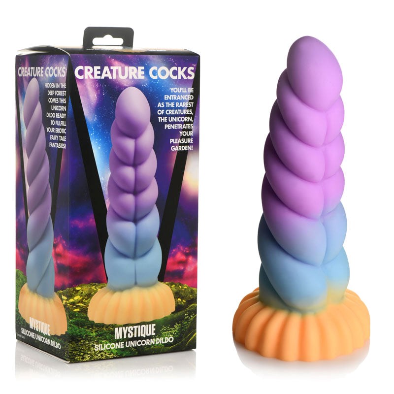 XR Brands Creature Cocks Mystique Fantasy Silicone Unicorn Dildo Coloured 21cm - Realistic Dildos