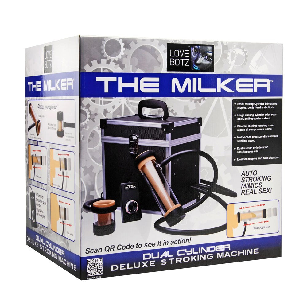 XR Brands LoveBotz The Milker Dual Cylinder Deluxe Mains Powered Milking Masturbator - Masturbators and Strokers