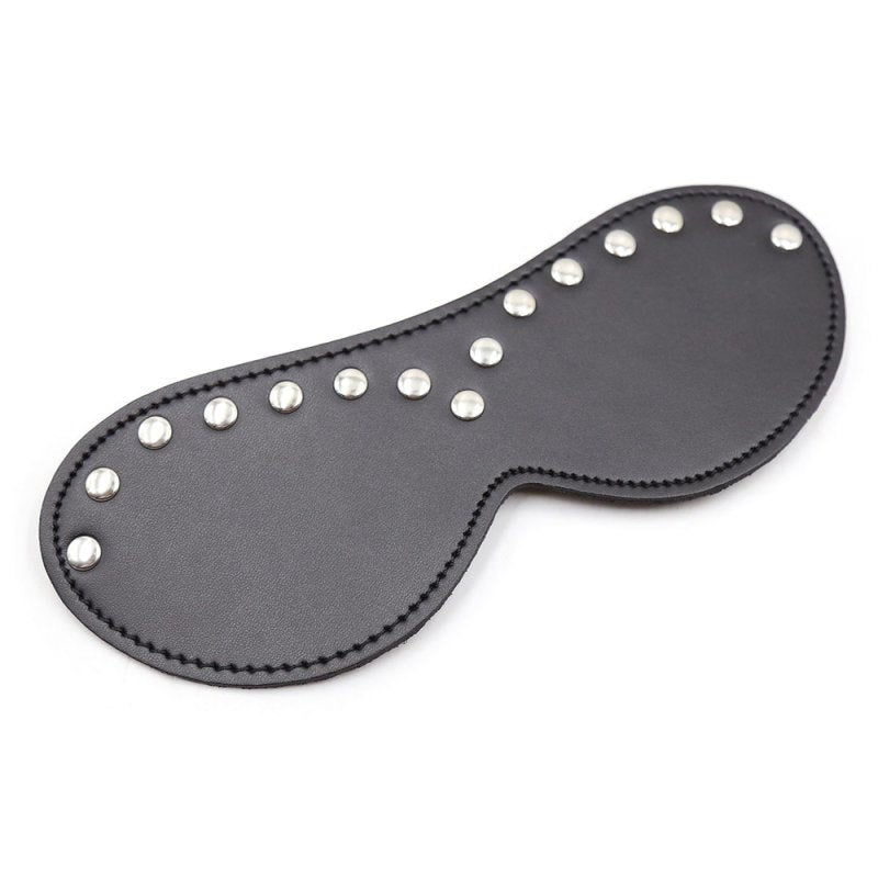 BDStyle Leather Blindfold Silver Stud - Blindfolds And Masks