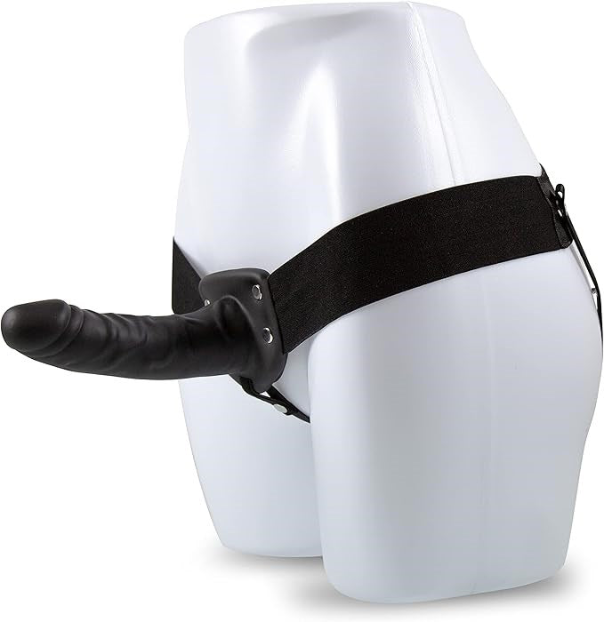 Blush Novelties Dr Skin Hollow Strap On Dildo Black 15.2cm - Strap On Sextoys