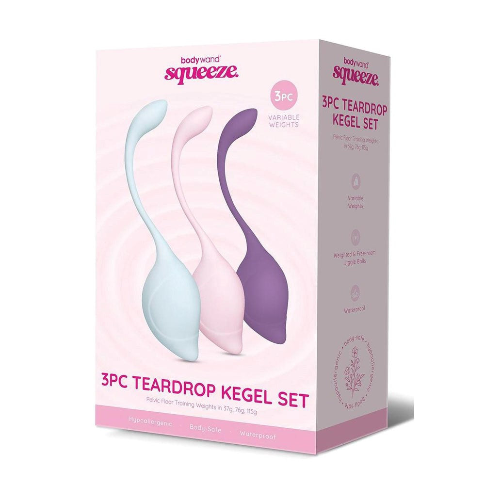 Bodywand Squeeze 3 Piece Teardrop Weighted Kegel Exerciser Set - Love Eggs and Kegel Exercisers