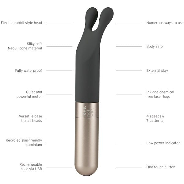 LOVE NOT WAR Laska Classic Rabbit Vibrator - Rabbit Vibrators