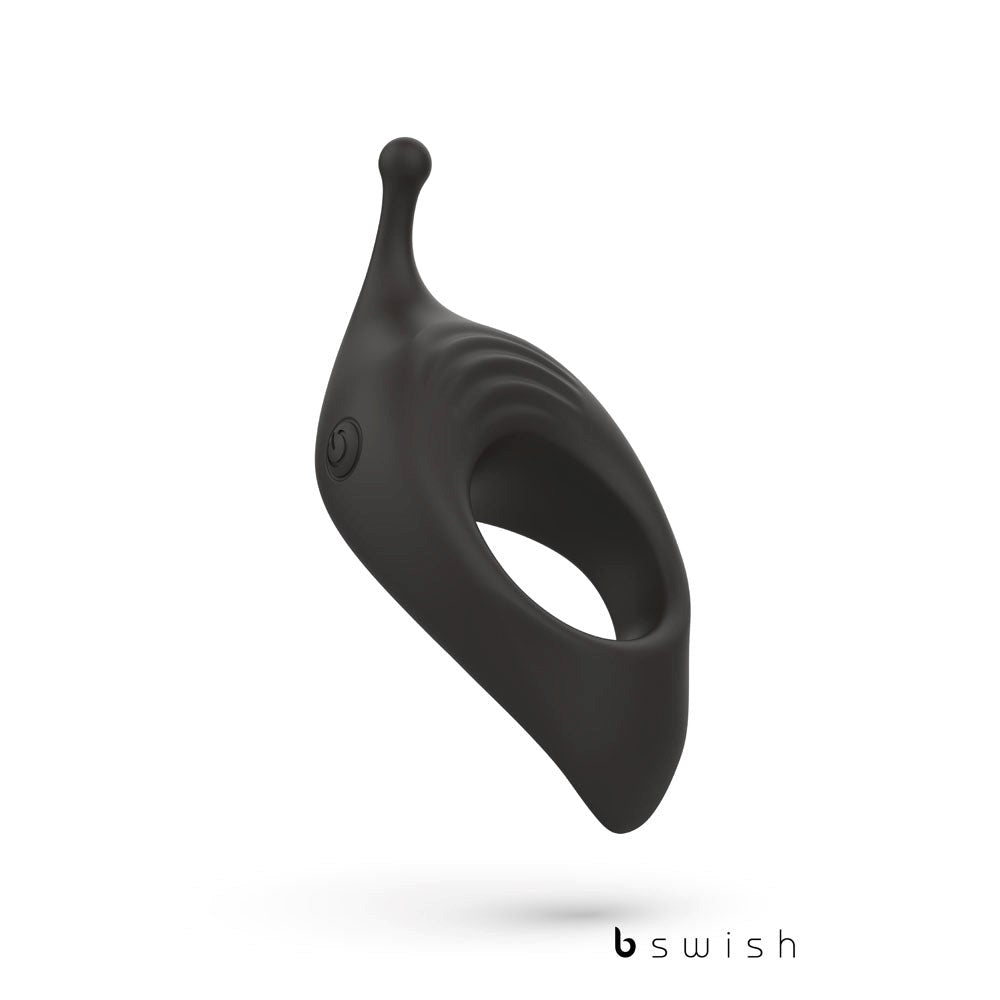 B Swish BCharmed Rhythm Infinite Deluxe Vibrating Cock Ring Black - Vibrating Cock Rings