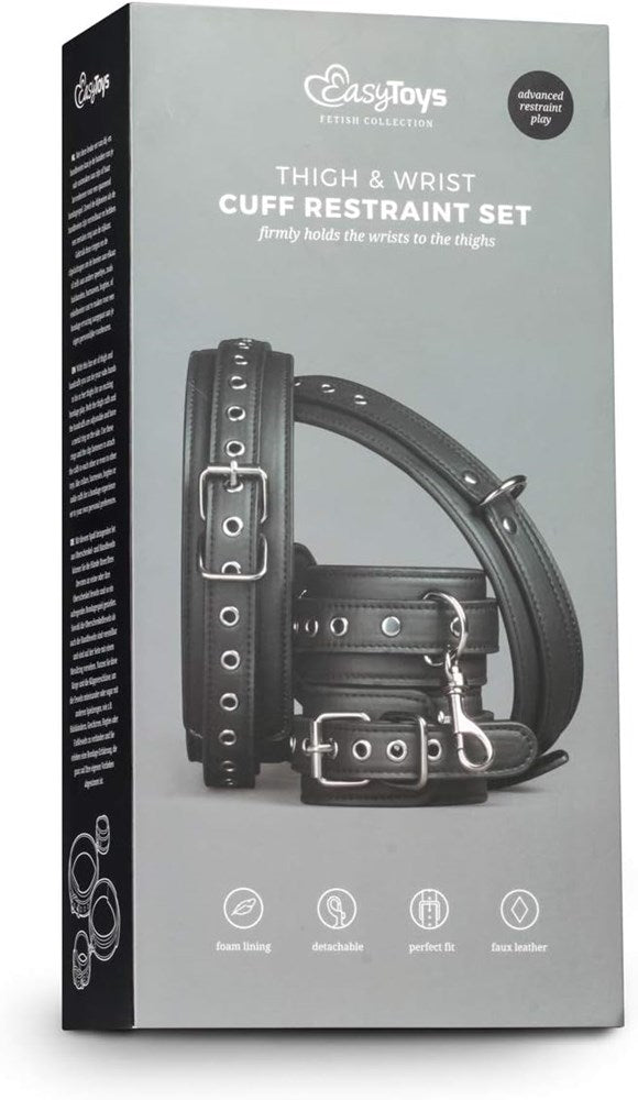 Easy Toys Fetish Collection Bondage Thigh and Wrist Cuff Set - Cuffs And Restraints