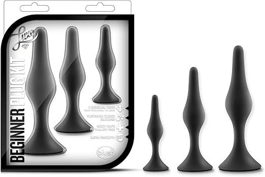 Luxe Beginner Butt Plug Kit Black - Butt Plugs