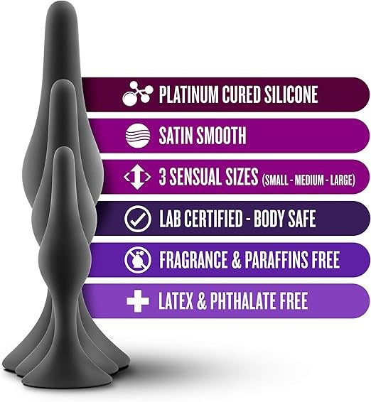 Luxe Beginner Butt Plug Kit Black - Butt Plugs