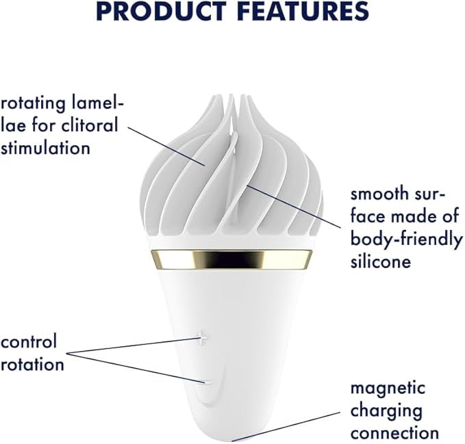 Satisfyer Sweet Treat Lay On Clitoral Vibrator White/Gold - Clit Ticklers and Pulsators