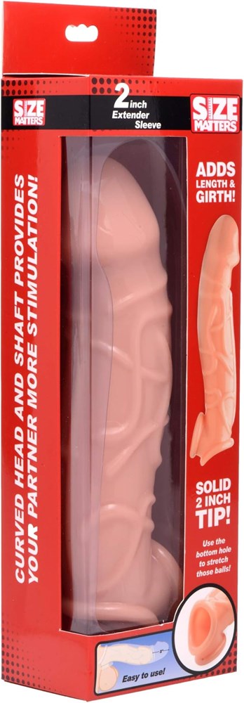 Size Matters Dick Extender Sleeve 2 Inch Flesh - Pumps, Extenders and Sleeves