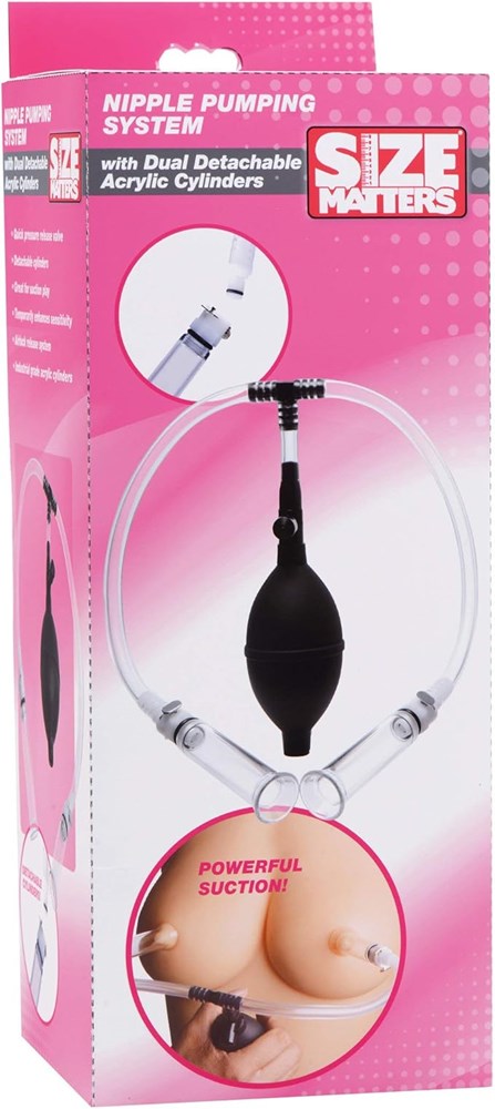 Size Matters Nipple Pumping System with Dual Cylinders - Breast and Nipple Toys