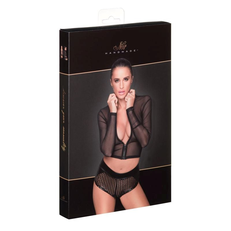 Noie Handmade Womens Sheer Zipped Tulle Top - Her Fetish