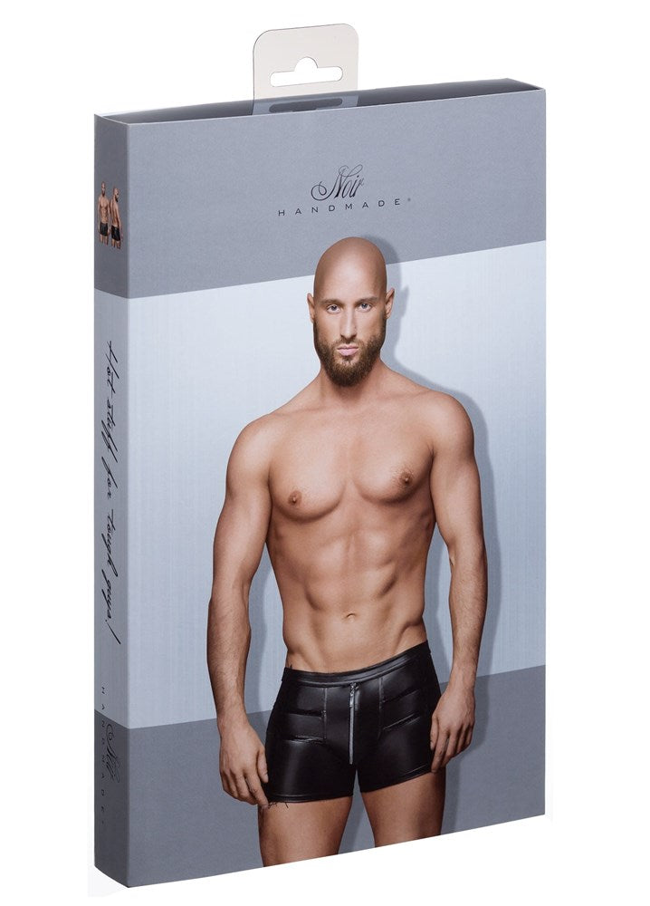 Noir Handmade Mens Sexy Shorts With Hot Details - His Fetish