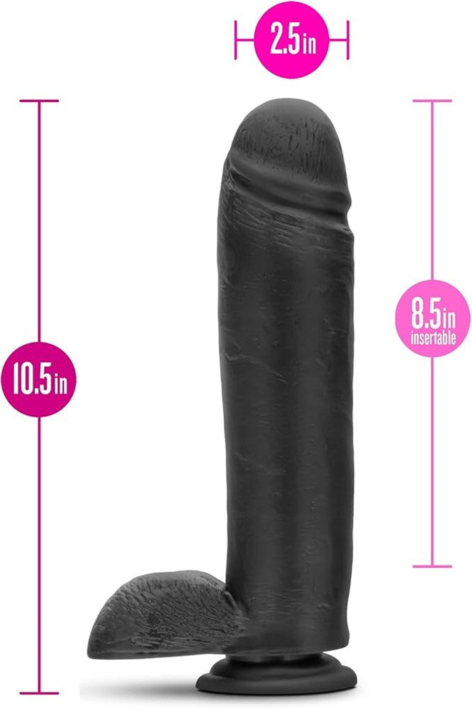 Au Naturel Bold Huge Suction Cup Realistic Dildo Black 10.5 Inch - Realistic Dildos