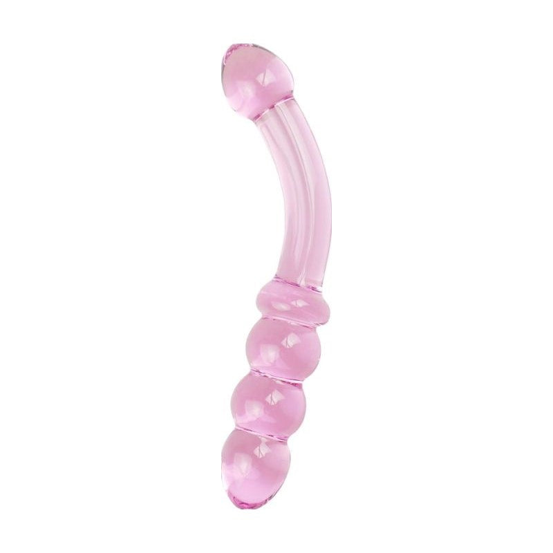 Lovetoy Glass Romance 10 Glass Dildo 7 inch Pink - Glass Sex Toys