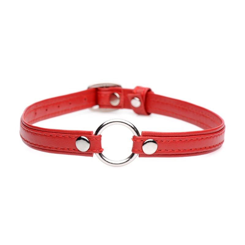 Master Series Sex Pet Leather Choker BDSM Collar With Silver Ring - Collars and Leads
