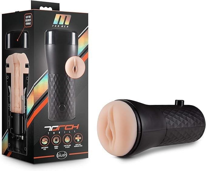 M for Men Torch Thrill Mens Masturbator Vanilla - Masturbators and Strokers