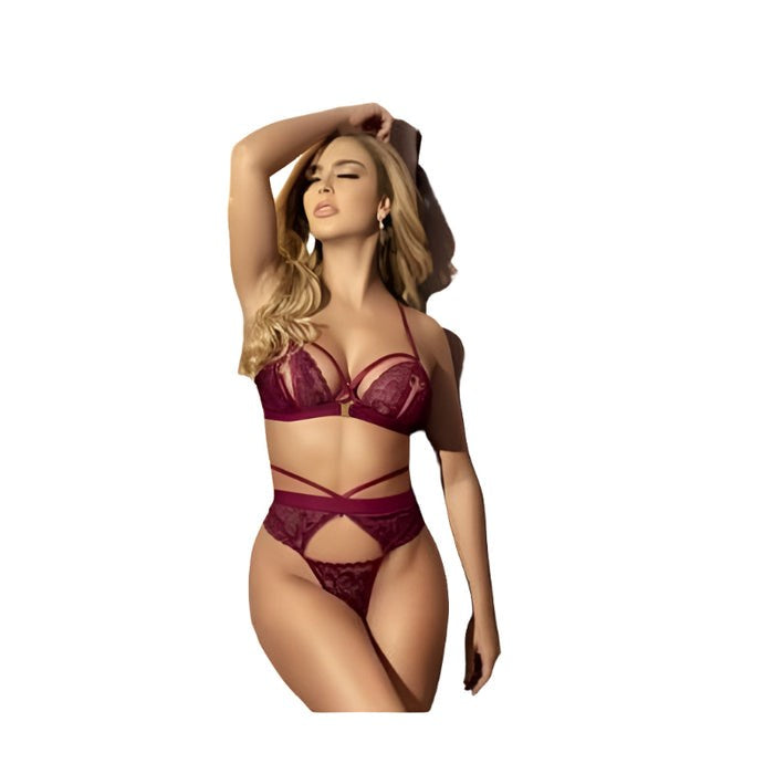 Mapale Lace Top with Adjustable Straps Peekaboo Set 2 Piece - Bras and Bra Sets