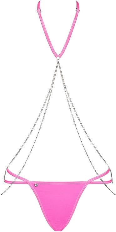 Obsessive Chainty Bra and Panty Set Pink - Bras and Bra Sets
