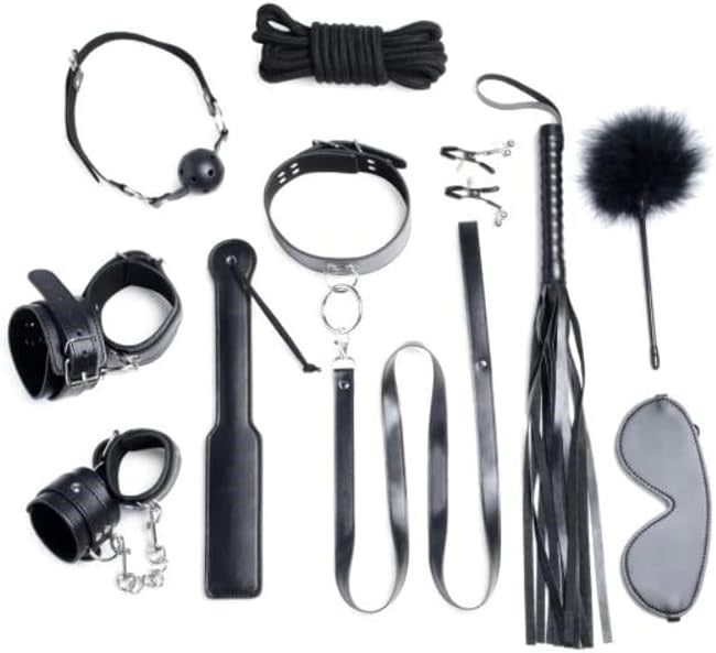 Strict Deluxe Bondage Set 10 Piece Black - Bondage Kits
