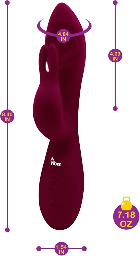 Viben Pzazz Rechargeable Thumping Rabbit Vibrator Ruby - Rabbit Vibrators