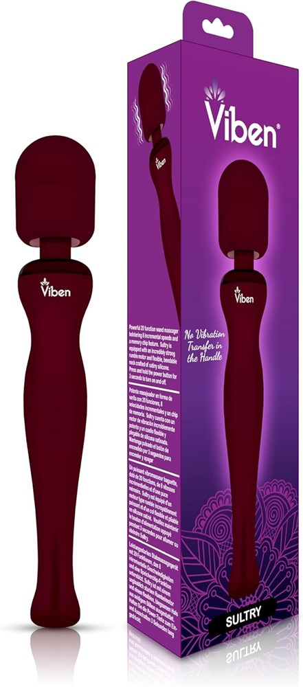 Viben Sultry Rechargeable Body Wand Massager Ruby - Body Wands