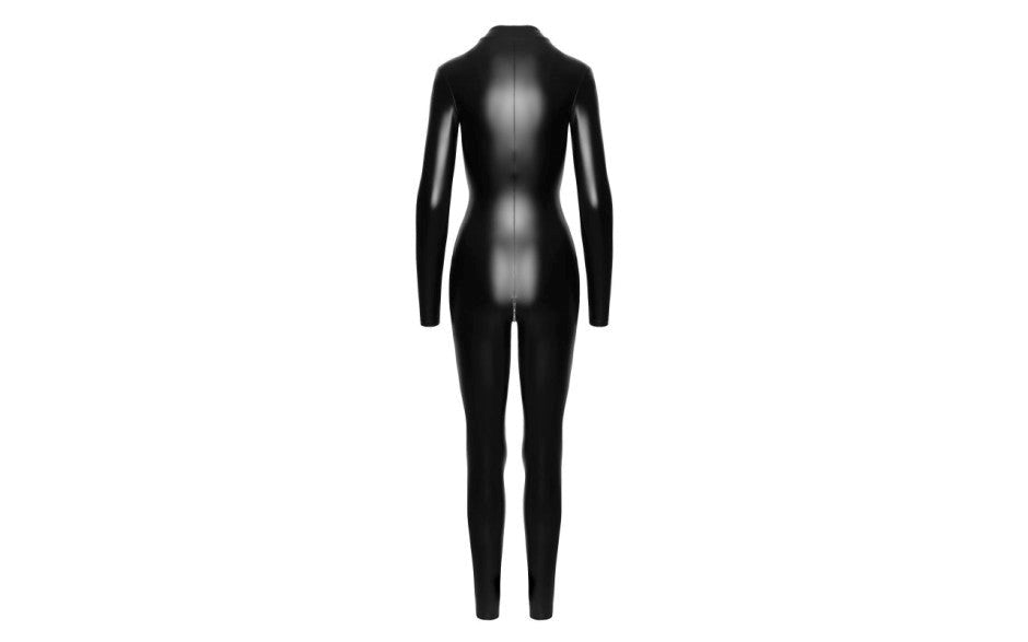 Noir Handmade Power Wetlook Womens Catsuit With Front Zipper - Her Fetish