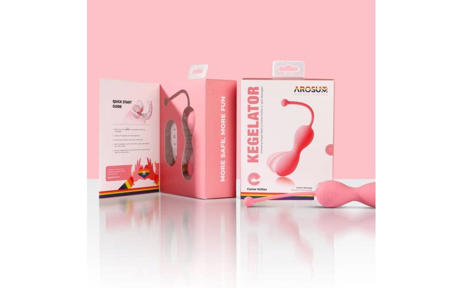 Arosum Come Hither Kegelator Duo Vaginal Balls Stimulator With Remote Control - Love Eggs and Kegel Exercisers