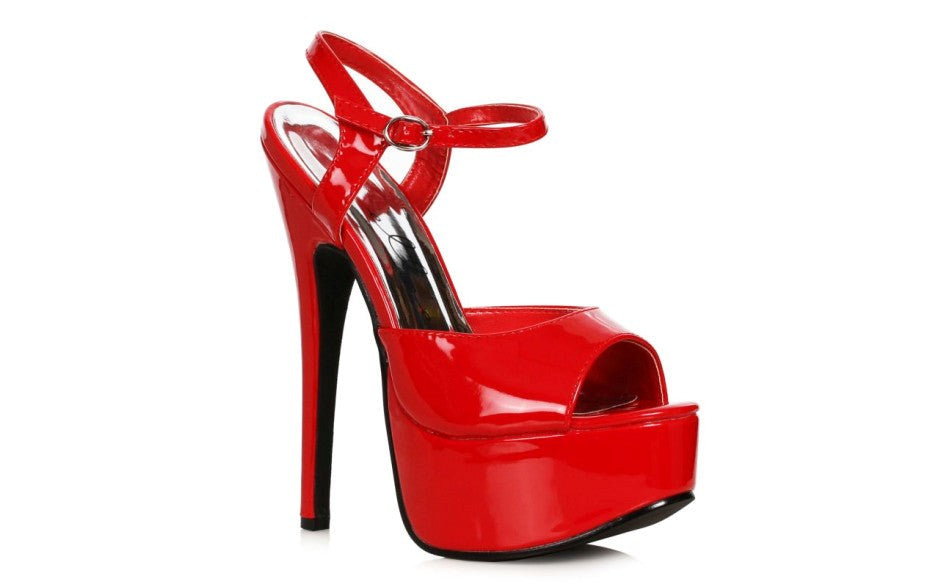 Ellie Shoes 6.5 Inch Stiletto Sexy Sandal Red - Womens Footwear