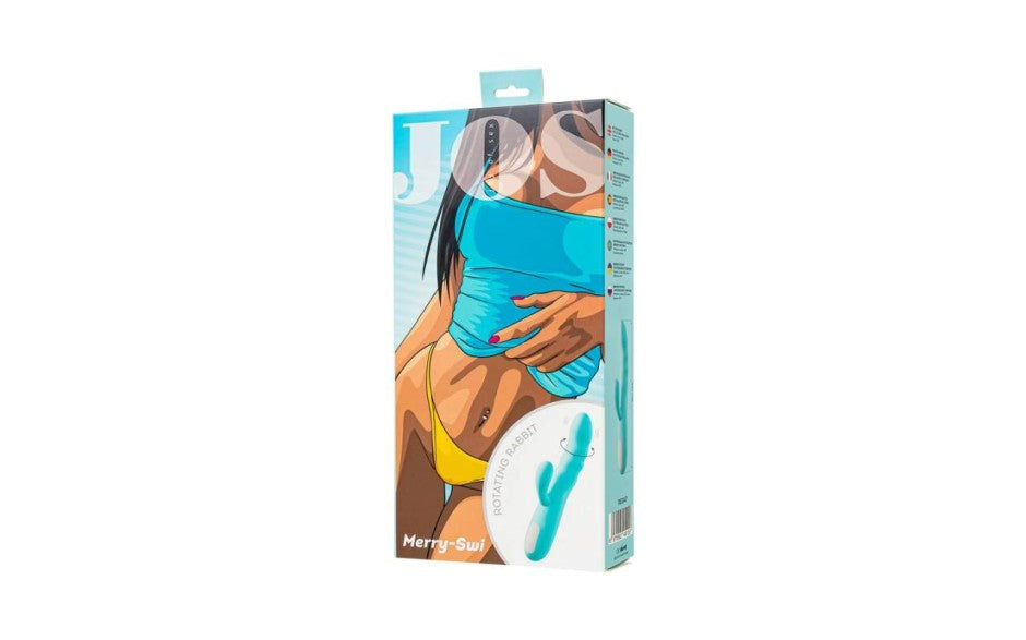 JOS Merry Swirl 10 Function Rotating Shaft Rabbit Vibrator Blue - Rabbit Vibrators