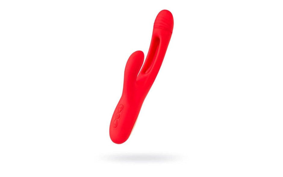 JOS Patti Moving Tongue Multi Function Rabbit Vibrator Red - Rabbit Vibrators