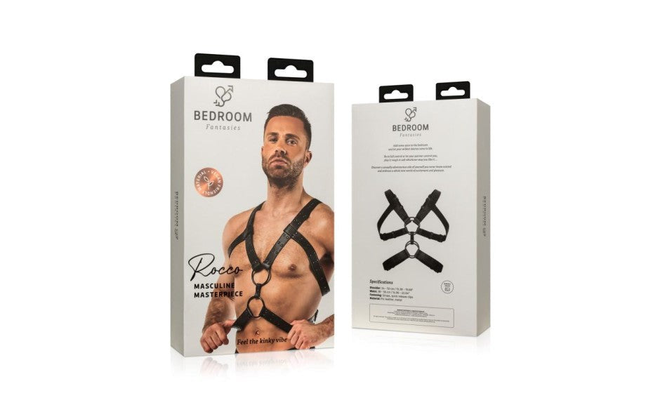 Bedroom Fantasies Rocco BDSM Play Harness Black - Cuffs And Restraints