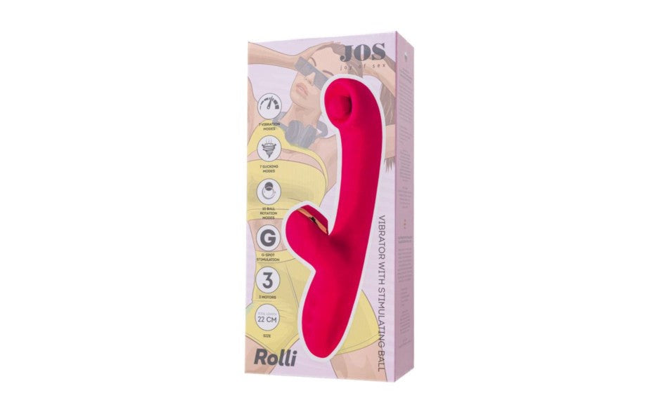 JOS Rolli Stimulating Ball Rabbit Vibrator With Vaccuum Clitoral Stimulator - Rabbit Vibrators
