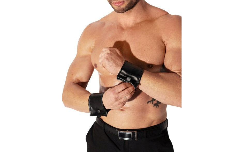 Noir Handmade Mens Wrist Wallet Pair With Hidden Zipper Black - His Fetish