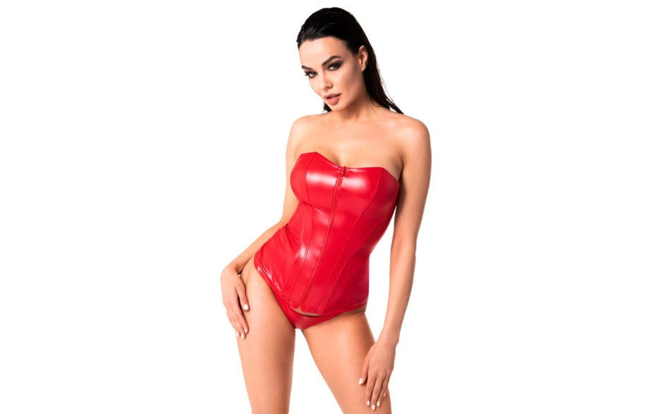 Noir Handmade Mysteria BDSM Play Corset Red - Her Fetish