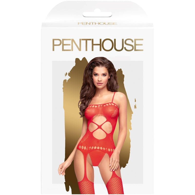 Penthouse HOT NIGHTFALL Bodystocking Red - Body Stockings