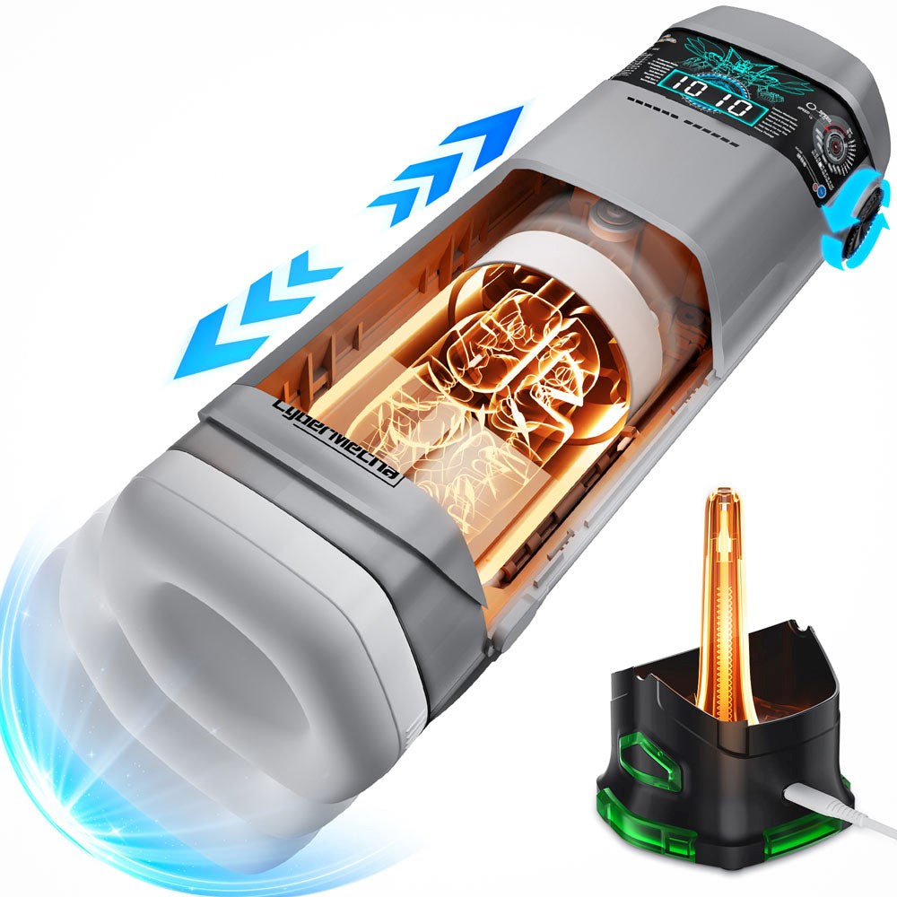 CyberSkin B-Titan Thrusting Auto Male Masturbator Grey - Masturbators and Strokers