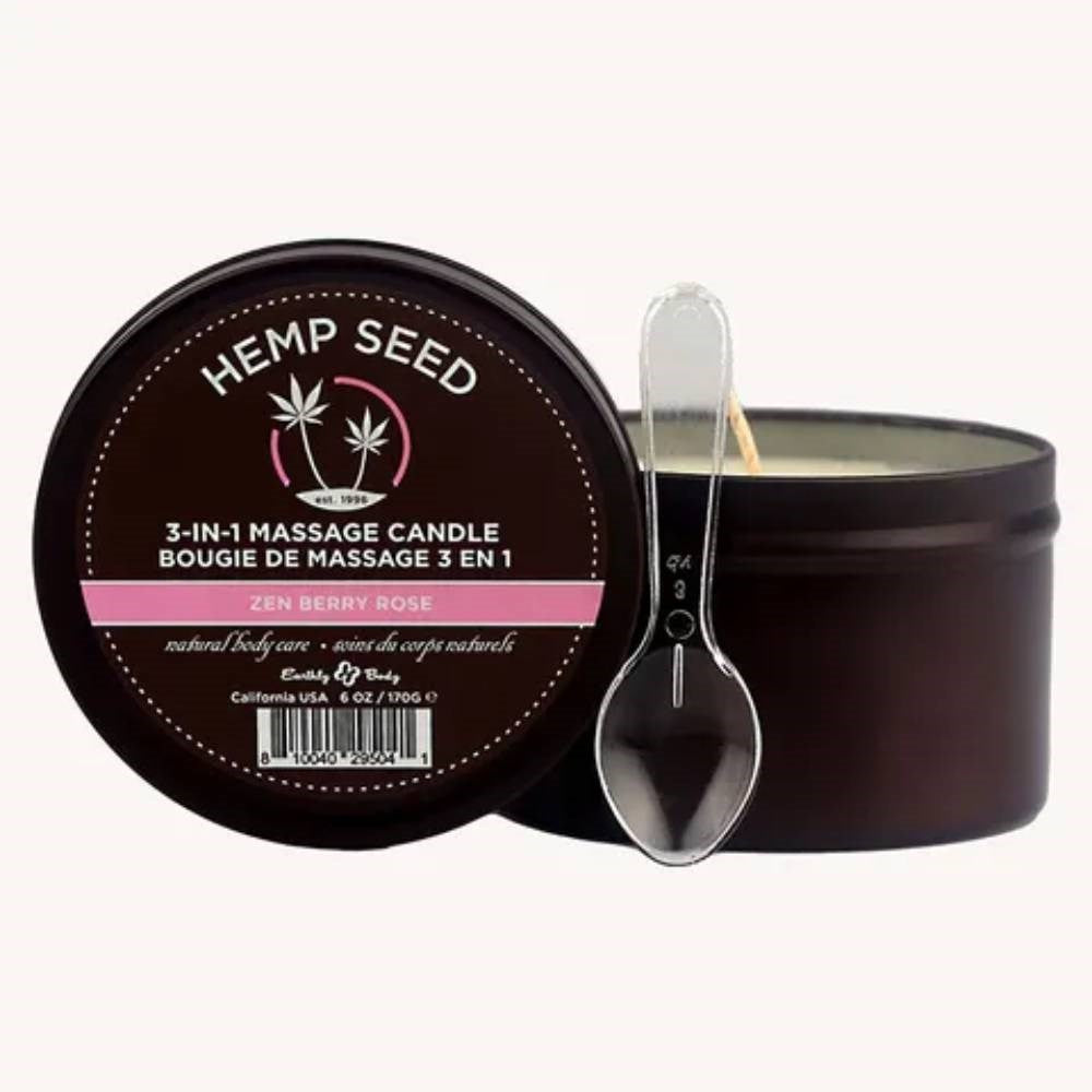 Earthly Body Hemp Seed 3-In-1 Adult Massage Candle 170 g - Sex Pheromones and Perfumes