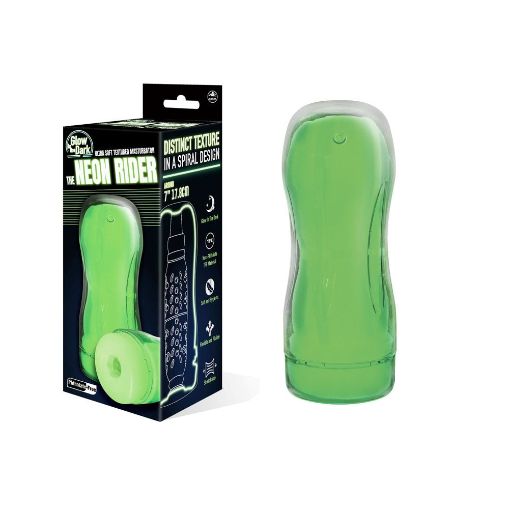 Excellent Power The Neon Rider Glow in Dark Male Masturbator - Masturbators and Strokers