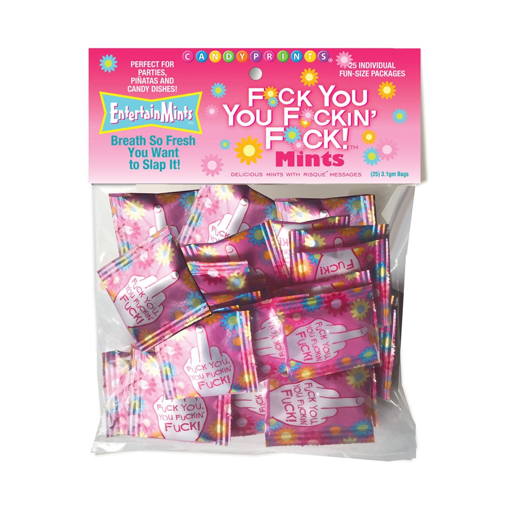 Little Genie Fuck You You Fuckin Fuck Mints Bulk Bag Of 25 Party Packs - Party Gifts and Novelties