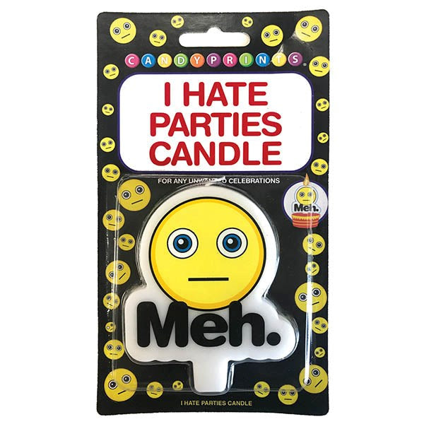 Little Genie Meh I Hate Parties Novelty Candle - Party Gifts and Novelties