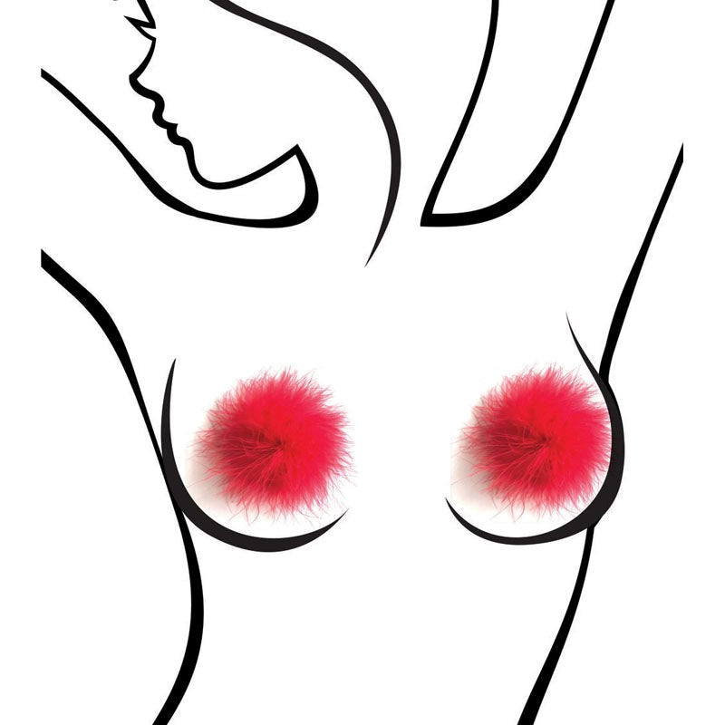 Little Genie Sexy AF Marabou Reuseable Nipple Pasties - Breast and Nipple Toys