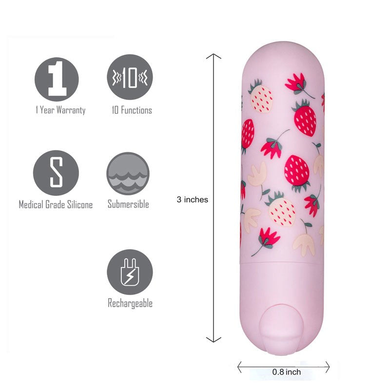 Maia BARI 10 Mode Rechargeable Bullet Massager Baby Pink - Bullet Vibrators